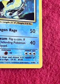 Gyarados Holo 6/102 NM 1999 Pokemon Base Set Unlimited WOTC Vintage Rare - Image 5
