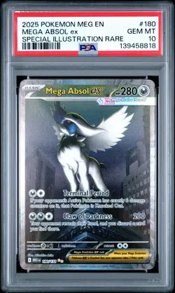 PSA 10 2025 POKEMON MEGA EVOLUTION SPECIAL ILLUSTRATION RARE #180 MEGA ABSOL EX - Image 3