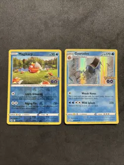 Pokemon Go TCG Magikarp Reverse Holo Card 021/078 And Gyarados 022/078 Holo - Image 1