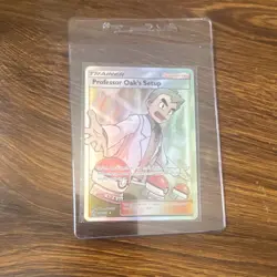 Pokemon TCG Professor Oak's Setup Full Art Rare Holo Card 233/236 Cosmic Eclipse - Image 1