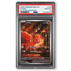 2025 POKEMON MEG EN-MEGA EVOLUTION #138 VULPIX ILLUSTRATION RARE PSA 10 - Image 1