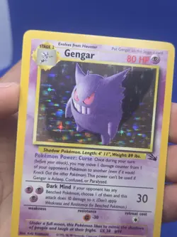 Vintage Pokemon Fossil Unlimited Gengar 5/62 Holo Rare LP - PRINT LINES - Image 2