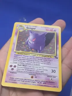 Vintage Pokemon Fossil Unlimited Gengar 5/62 Holo Rare LP - PRINT LINES - Image 3
