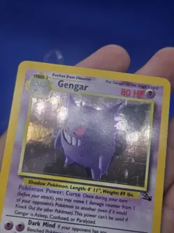 Vintage Pokemon Fossil Unlimited Gengar 5/62 Holo Rare LP - PRINT LINES - Image 4