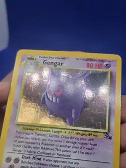 Vintage Pokemon Fossil Unlimited Gengar 5/62 Holo Rare LP - PRINT LINES - Image 5