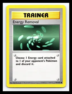 💥 Energy Removal | Pokemon TCG 1999 | (Shadowless Set) Non Holo Vintage #92/102 - Image 1
