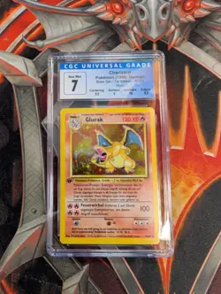 1999 Pokemon German 4/102 Base Set Charizard Glurak-Holo 1st Edition CGC 7 Subs - Image 1