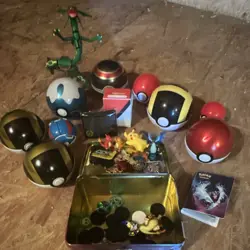 Pokemon TCG GX Tag Team Lot - Tins, Coins, Figures, Deck Boxes, Pikachu - Image 1