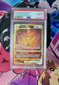 Arceus VSTAR PSA 10 Gold GG70/GG70 Crown Zenith Pokemon Card Full Alt Art Holo - Image 1