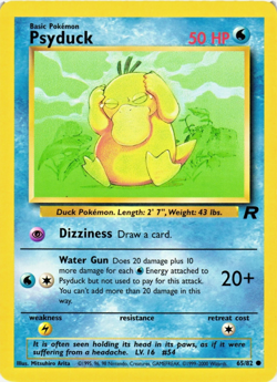 Pokemon TCG Psyduck 65/82 Regular Common Team Rocket Unlimited VLP - Image 1