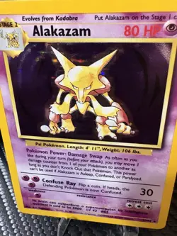 Alakazam Base Set Holo 1/102 - WOTC Vintage Pokemon Card - MP+/LP- - Image 2