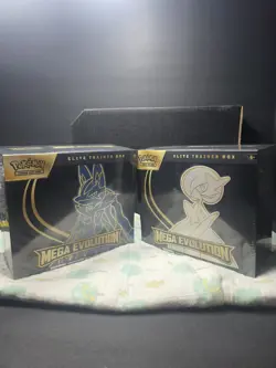 POKEMON TCG MEGA EVOLUTIONS GARDEVOIR & LUCARIO ETB 2 ELITE TRAINER BOX LOT OF 2 - Image 1