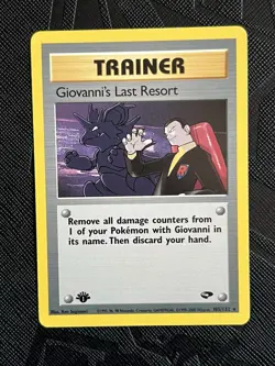 Pokemon TCG Giovanni's Last Resort 105/132 1st Edition Gym Challenge Regular -NM - Image 3