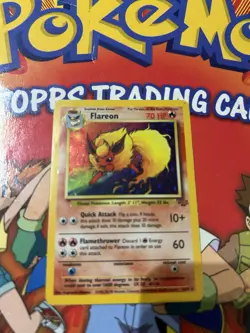Pokemon TCG Flareon Holo Rare Card #3/64 Unlimited Edition Jungle Vintage 1999 - Image 1
