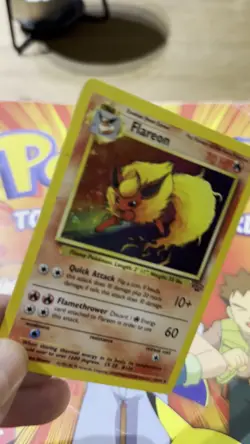 Pokemon TCG Flareon Holo Rare Card #3/64 Unlimited Edition Jungle Vintage 1999 - Image 2