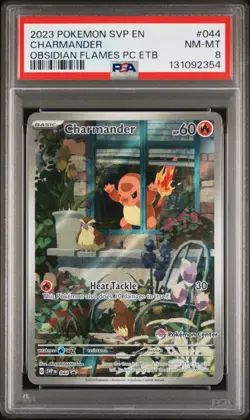 2023 POKEMON OBSIDIAN FLAMES POKEMON CENTER ETB PROMO #044 CHARMANDER PSA 8 - Image 1