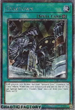 YUGIOH RA03-EN203 Geartown Platinum Secret Rare 1st Edition NM - Image 1
