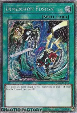 YUGIOH RA03-EN136 Dimension Fusion Platinum Secret Rare 1st Edition NM - Image 1
