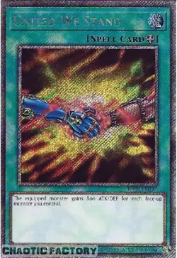 YUGIOH RA03-EN112 United We Stand Platinum Secret Rare 1st Edition NM - Image 1
