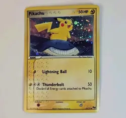 Damaged 2007 Pokemon Pop Series 5 Pikachu Holo Card 12/17 Inverted Back Error - Image 1
