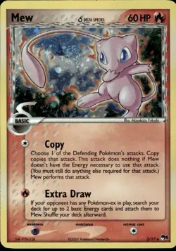 Pokemon - Mew - #3/17 - ERROR Back (Upside Down Back) - Holo - POP Series 5 - Image 1