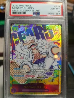 2023 One Piece Monkey D. Luffy Alt Art OP05-119 SEC PSA 10 Gem Mint English - Image 1