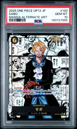 2025 ONE PIECE JPN OP13-CARRYING ON HIS WILL MANGA ALTERNATE ART SABO PSA 10 - Image 1