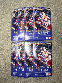 One Piece OP-14 The Azure Sea's Seven Sleeved Booster Packs Lot of 8 New Sealed - Image 1