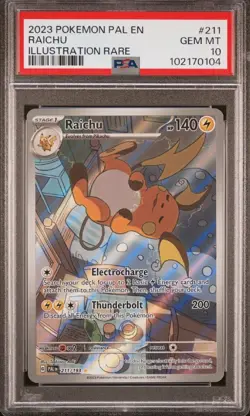 PSA 10 GEM 2023 POKEMON PALDEA EVOLVED RAICHU PAL EN 211/183 ILLUSTRATION RARE🔥 - Image 1