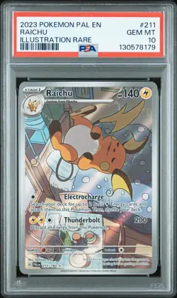 2023 POKEMON PAL EN-PALDEA EVOLVED ILLUSTRATION RARE #211 RAICHU PSA 10 - Image 1