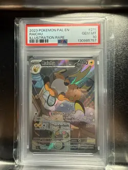 2023 Pokemon Pal En-paldea Evolved Illustration Rare 211 Raichu PSA 10 - Image 1