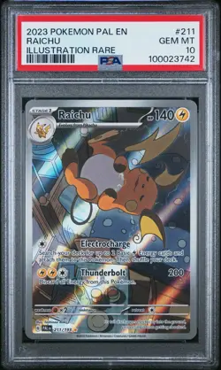 2023 POKEMON PAL EN-PALDEA EVOLVED ILLUSTRATION RARE #211 RAICHU PSA 10 - Image 1