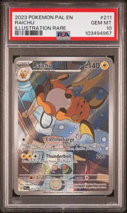 2023 POKEMON PAL EN-PALDEA EVOLVED ILLUSTRATION RARE #211 RAICHU PSA 10 - Image 1