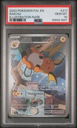 2023 POKEMON PAL EN-PALDEA EVOLVED ILLUSTRATION RARE #211 RAICHU PSA 10 - Image 1