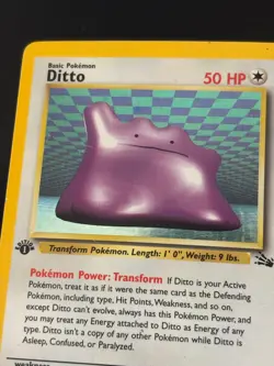 Ditto 3/62 1st Edition Holo Rare Fossil Vintage Pokemon TCG Card - Image 3