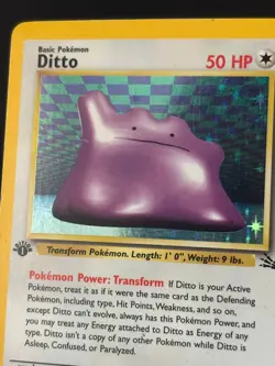 Ditto 3/62 1st Edition Holo Rare Fossil Vintage Pokemon TCG Card - Image 5