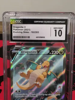 Pokemon Dragonite V Evolving Skies Full Alt Art #192 CGC 10 Gem Mint - Image 3