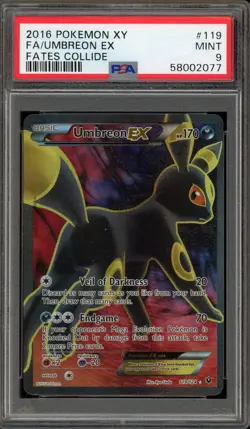Pokemon Umbreon EX XY Fates Collide Full Art #119 PSA 9 Mint - Image 1