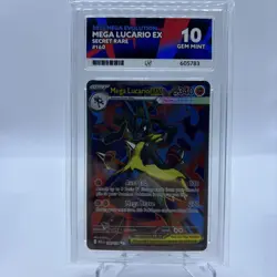 Mega Lucario Ex Gem Mint Ace 10 160/132 Secret Rare Pokemon Card - Image 1
