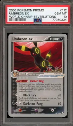 Pokemon Umbreon ex 2006 World Championships Deck Promo #112 PSA 10 Gem Mint - Image 1