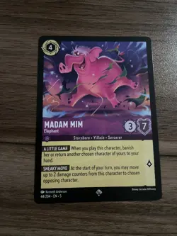 Disney Lorcana Madam Mim - Elephant Super Rare Amethyst Shimmering Skies 44/204 - Image 1