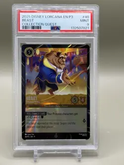 2025 Disney Lorcana Beast Collection Quest Parks Promo Graded PSA 9 Mint - Image 1