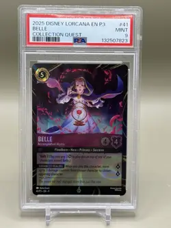 2025 Disney Lorcana Belle Collection Quest Parks Promo Graded PSA 9 Mint - Image 1