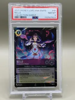 2025 Disney Lorcana Belle Collection Quest Parks Promo Graded PSA 8 - Image 1