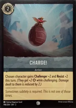 198/204 CHARGE! RISE OF FLOODBORN FOIL COMMON DISNEY LORCANA CARD - Image 1