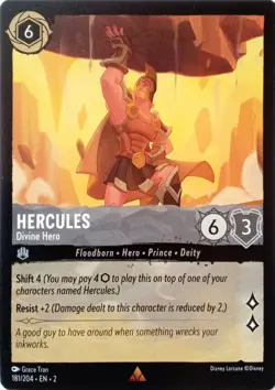 181/204 HERCULES DIVINE HERO RISE OF FLOODBORN RARE DISNEY LORCANA CARD - Image 1
