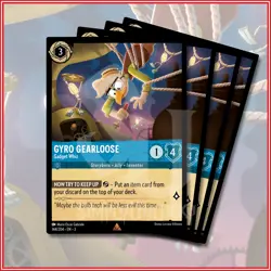 Disney Lorcana TCG: GYRO GEARLOOSE - GADGET WHIZ x4 Rare Into The Inklands - Image 1