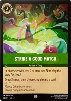 96/204 STRIKE A GOOD MATCH INTO THE INKLANDS COMMON DISNEY LORCANA CARD - Image 1