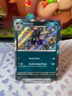 Bisharp - 186/091 - Paldean Fates - Pokemon TCG Card Baby Shiny NM Rare Holo - Image 1