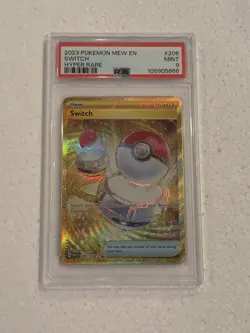 PSA 9 Switch 206/165 151 Hyper Rare Gold Holo Pokemon Card - Mint - Image 1